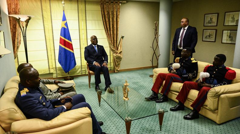 Le Président Félix Tshisekedi lors de sa rencontre avec les officiers stagiaires congolais