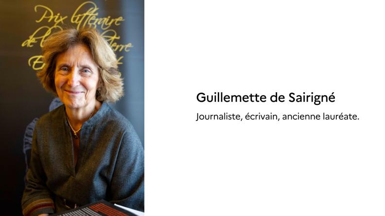Mme Guillemette de Sairigné, journaliste, écrivain, ancienne lauréate 