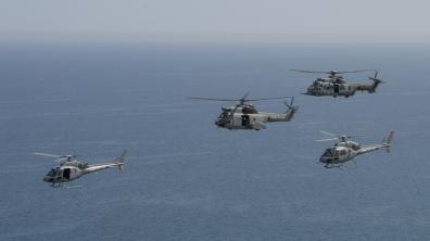 Quatre hélicoptères participant au RWMCC 2022