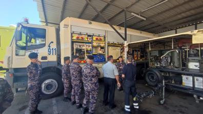 Echange avec l’unité spécialisée en lutte NRBC d’Aqaba, intervenue sur l’accident du 27 juin.